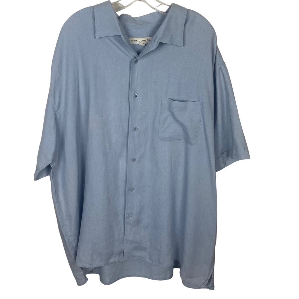 Men’s ‎ 3X 100% linen short sleeve button down shirt size
